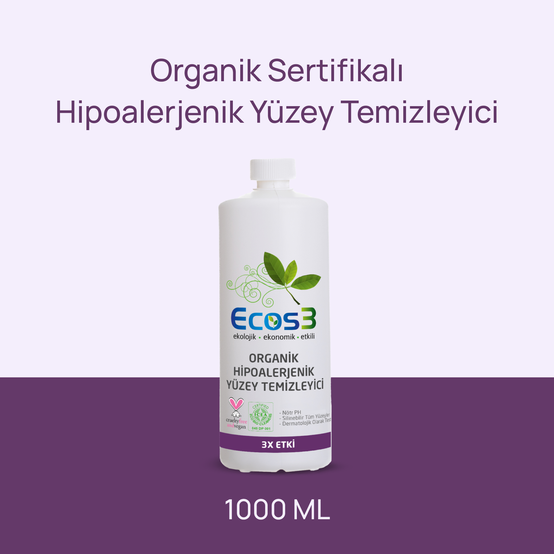 Ecos3 Organik & Hipoalerjenik Yüzey Temizleyici