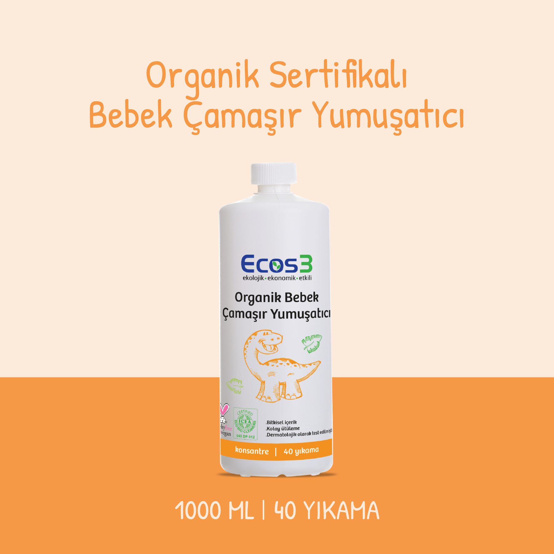 Ecos3 Organik Bebek Çamaşır Yumuşatıcı