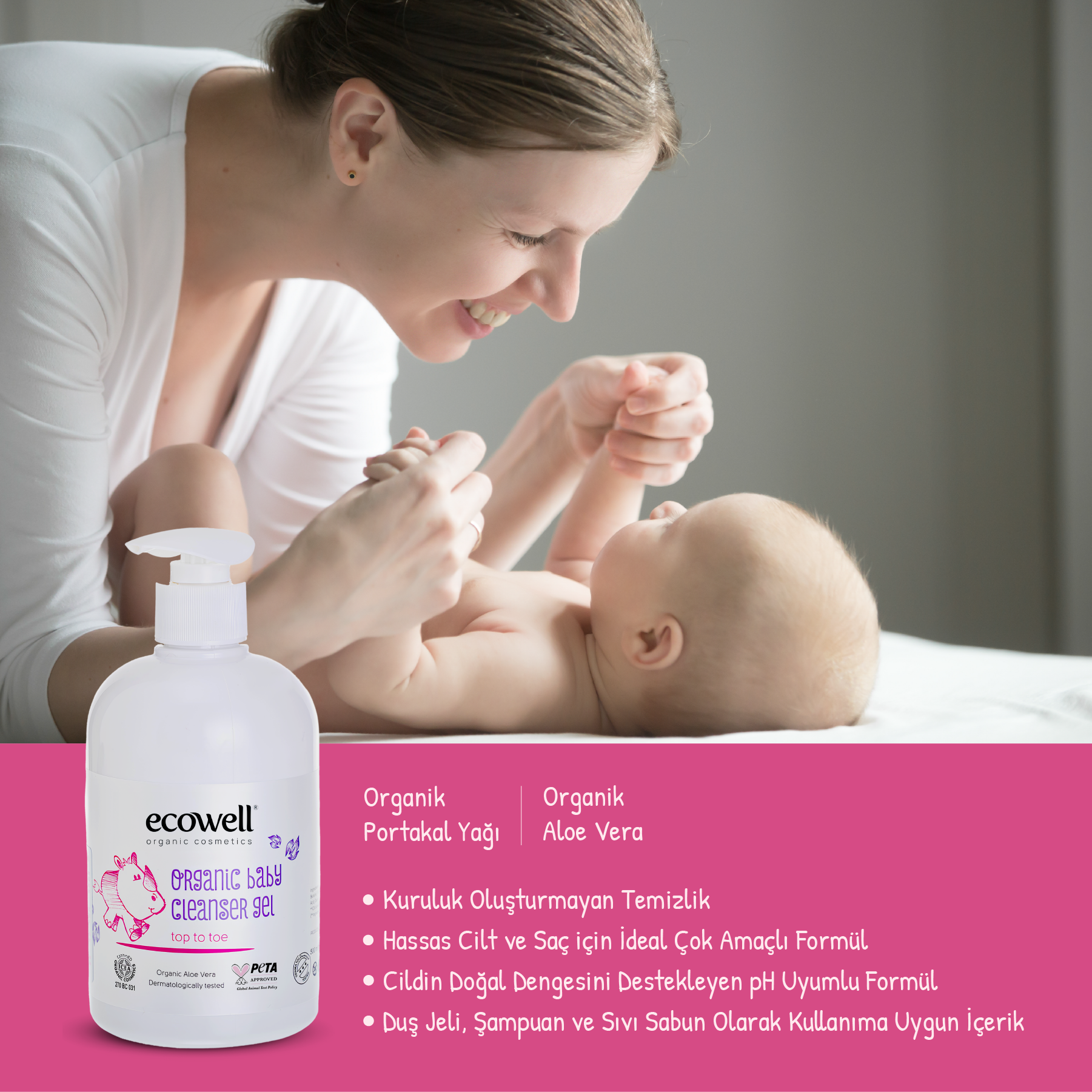 Ecowell Organik Bebek Temizleme Jeli