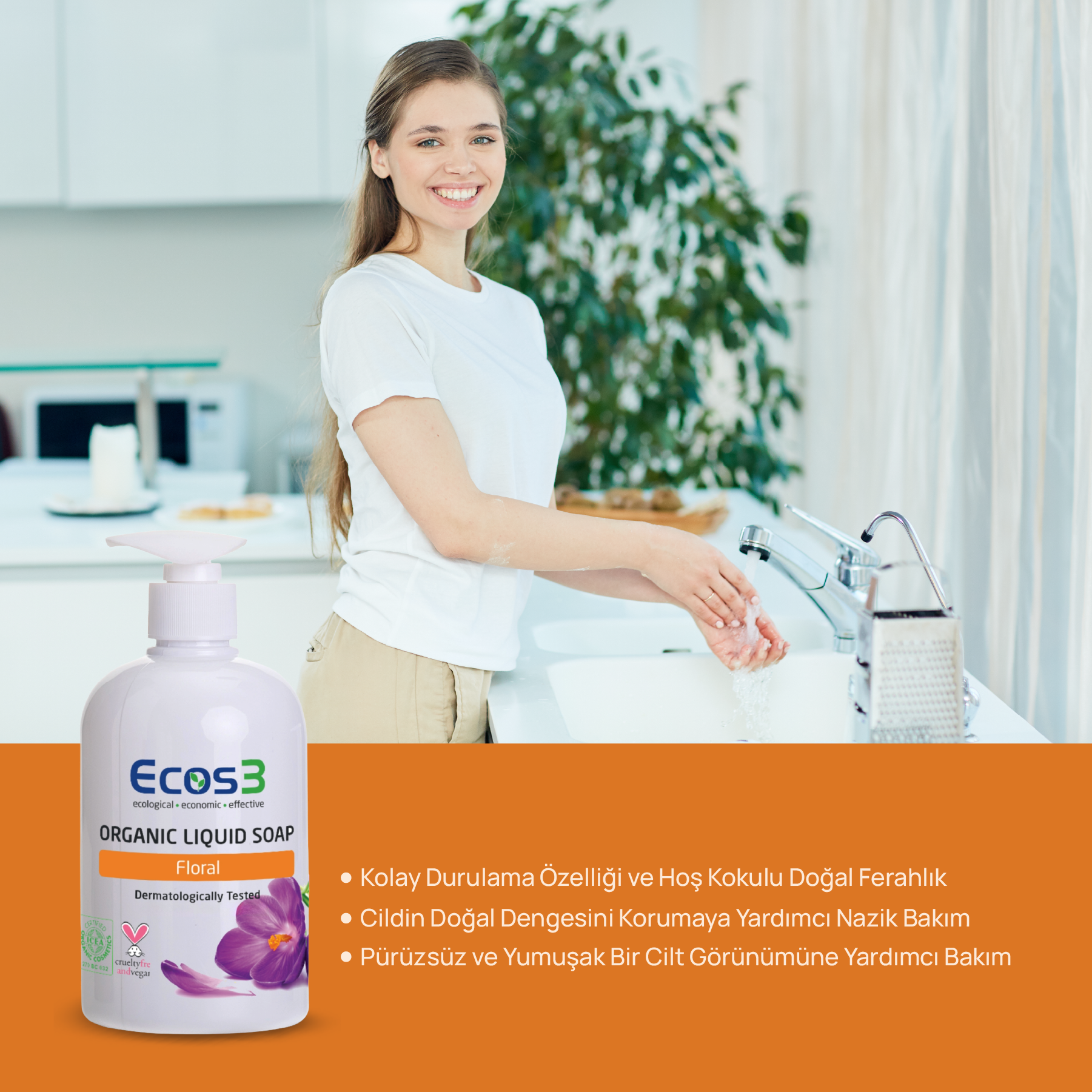 Ecos3 Organik Sıvı Sabun Floral