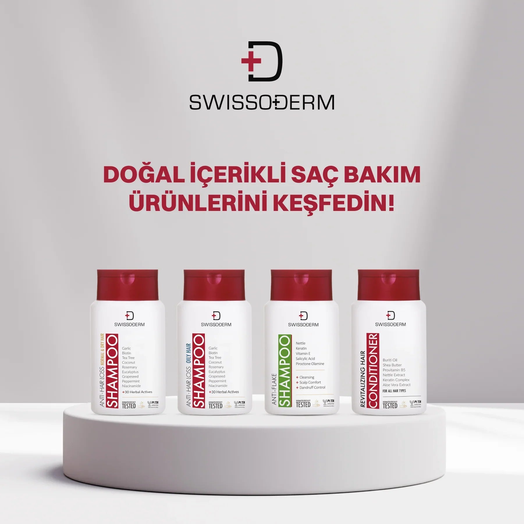 Swissoderm İsviçre formüllü saç ve cilt bakım ürünleri