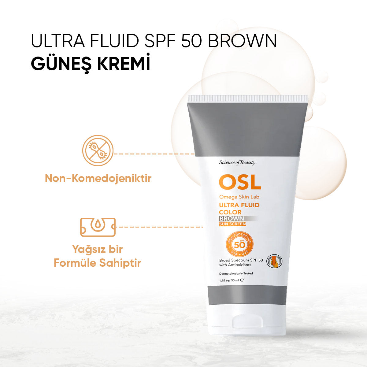 Omega Skin Lab Ultra Fluid Color Brown SPF 50