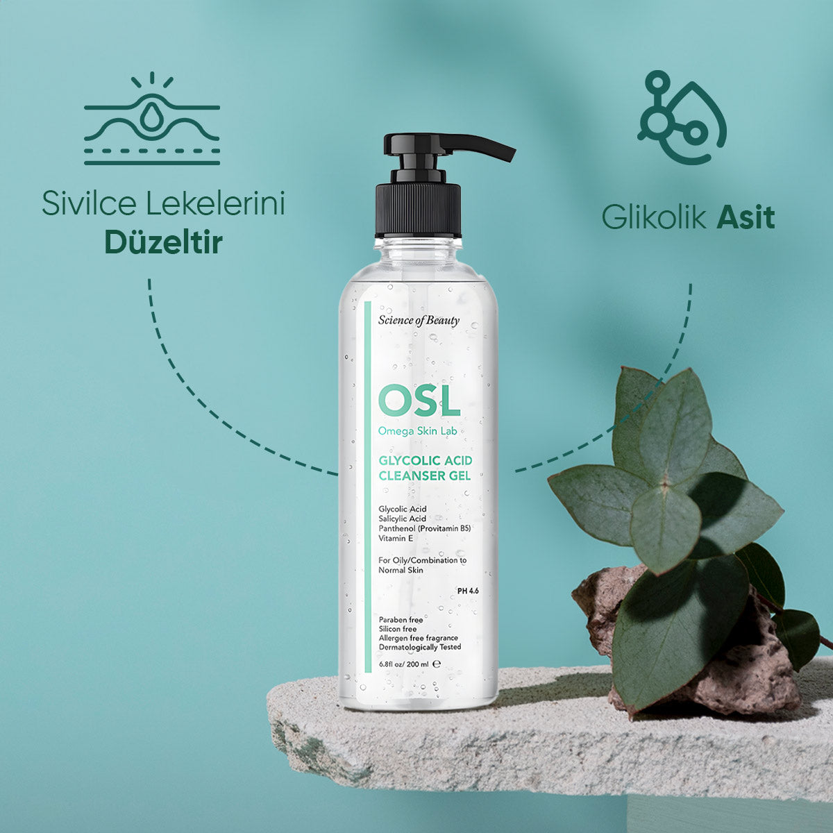 Omega Skin Lab Glycolic Acid Cleanser Gel