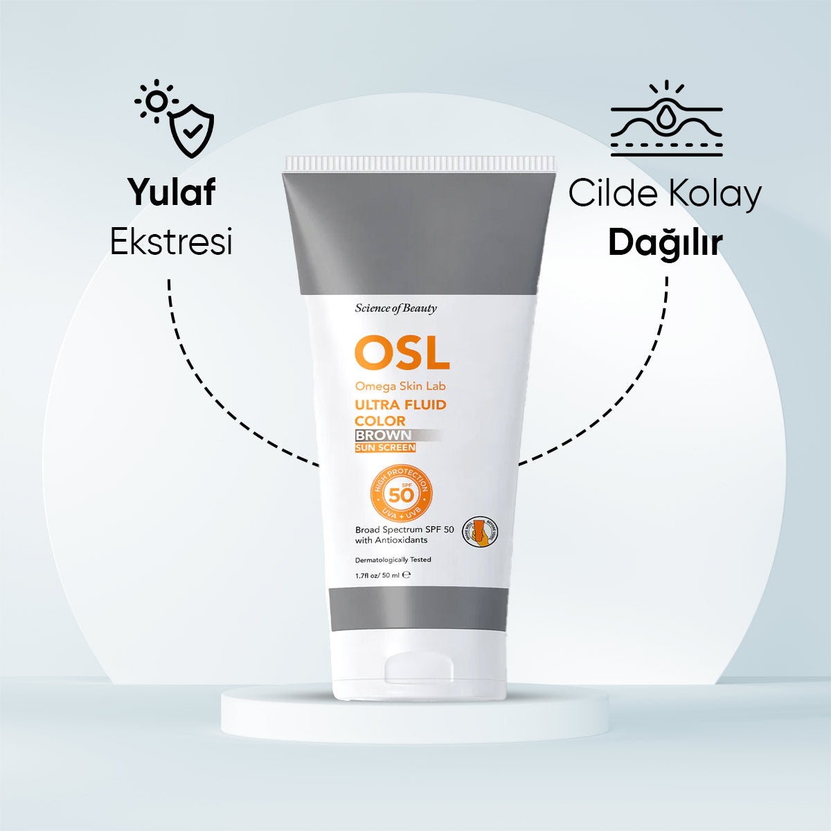 Omega Skin Lab Ultra Fluid Color Brown SPF 50