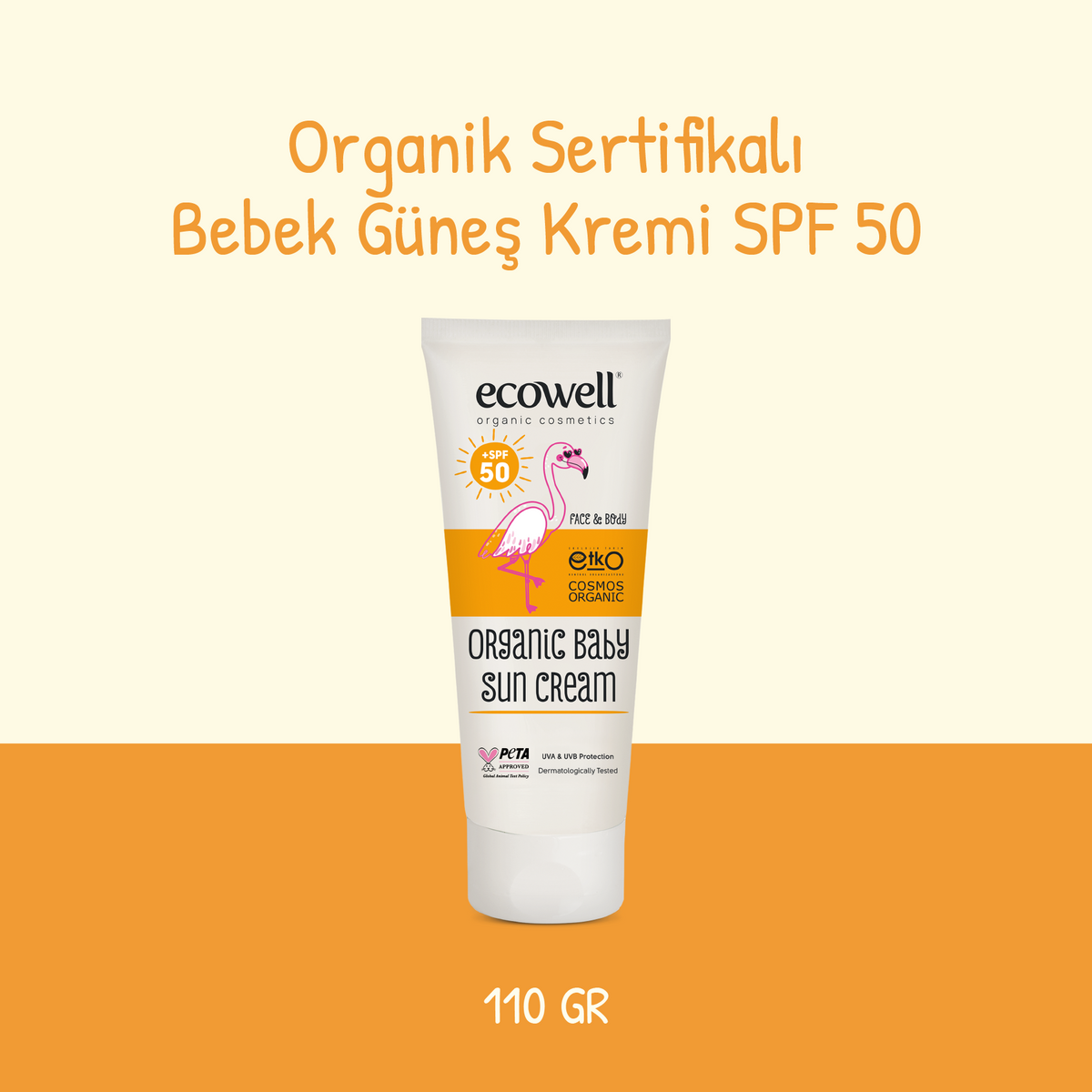 Ecowell Organik Bebek Güneş Kremi 50 SPF