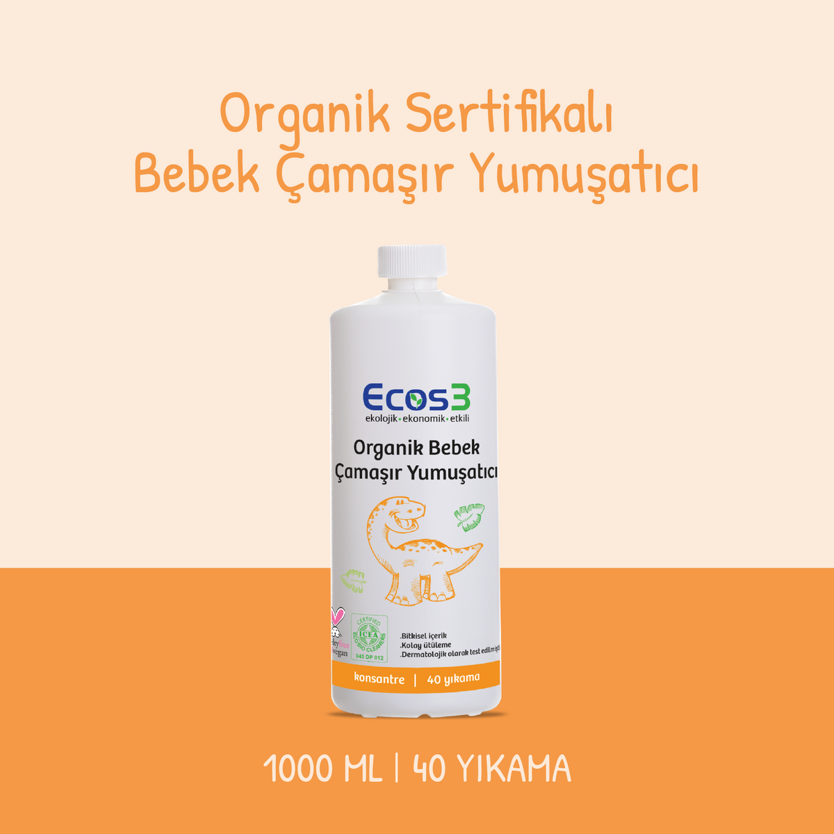 Ecos3 Organik Bebek Çamaşır Yumuşatıcı