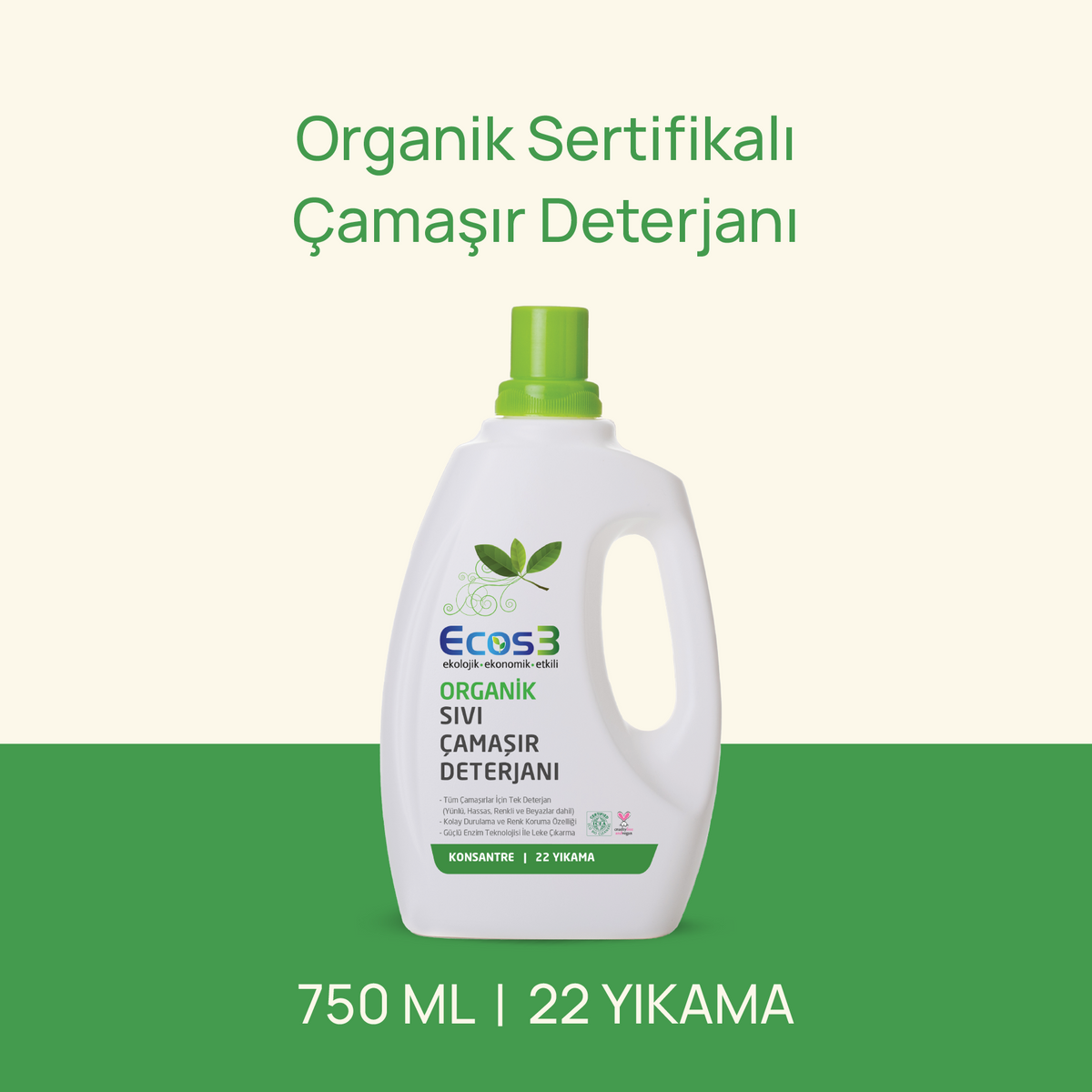 Ecos3 Organik Çamaşır Deterjanı