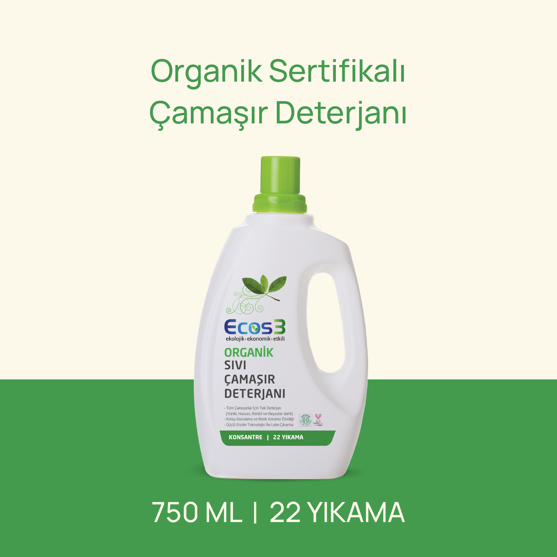 Ecos3 Organik Çamaşır Deterjanı