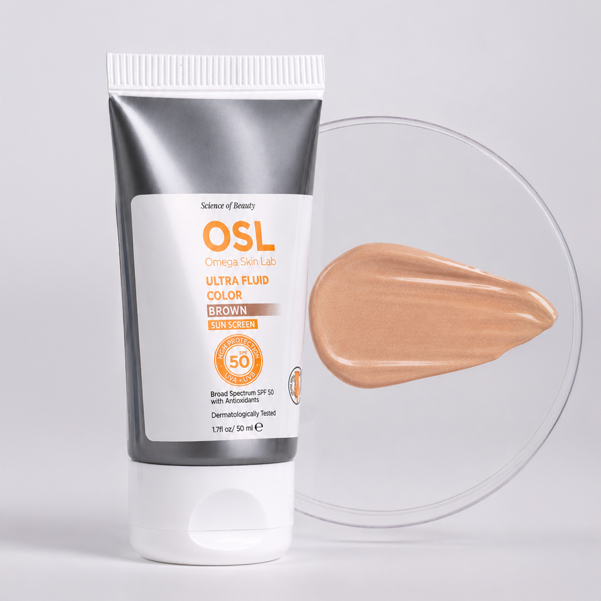 Omega Skin Lab Ultra Fluid Color Brown SPF 50