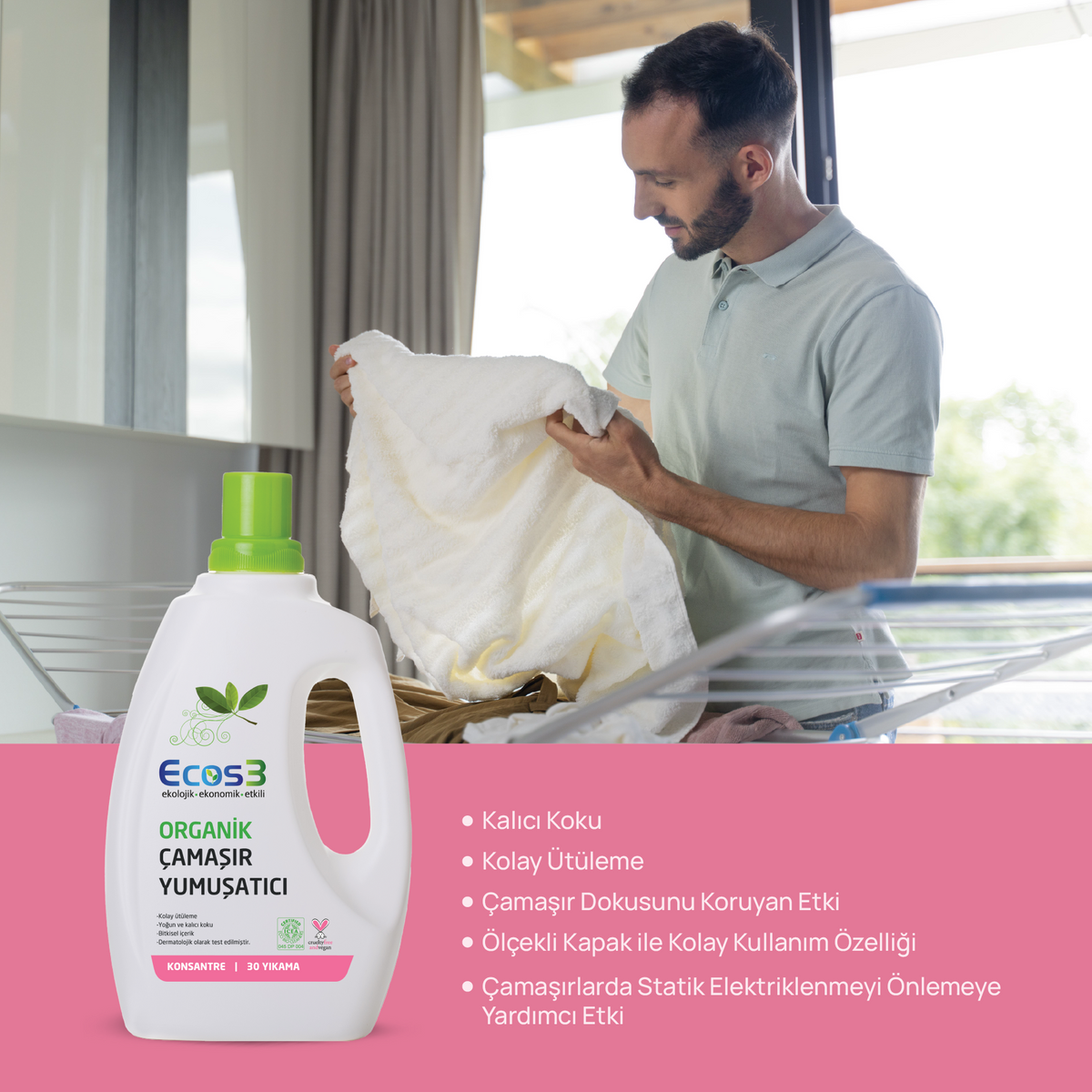 Ecos3 Organik Çamaşır Yumuşatıcı