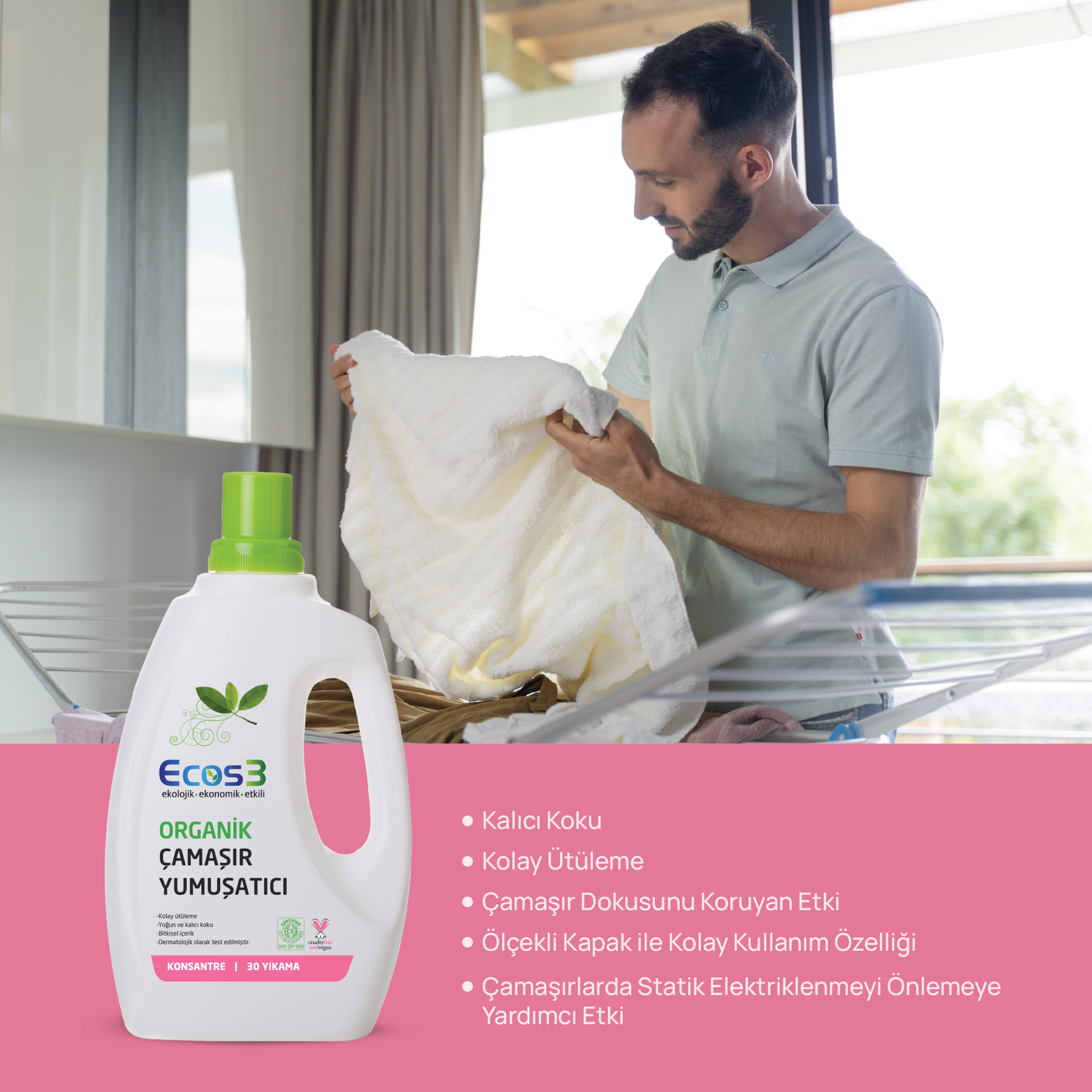 Ecos3 Organik Çamaşır Yumuşatıcı