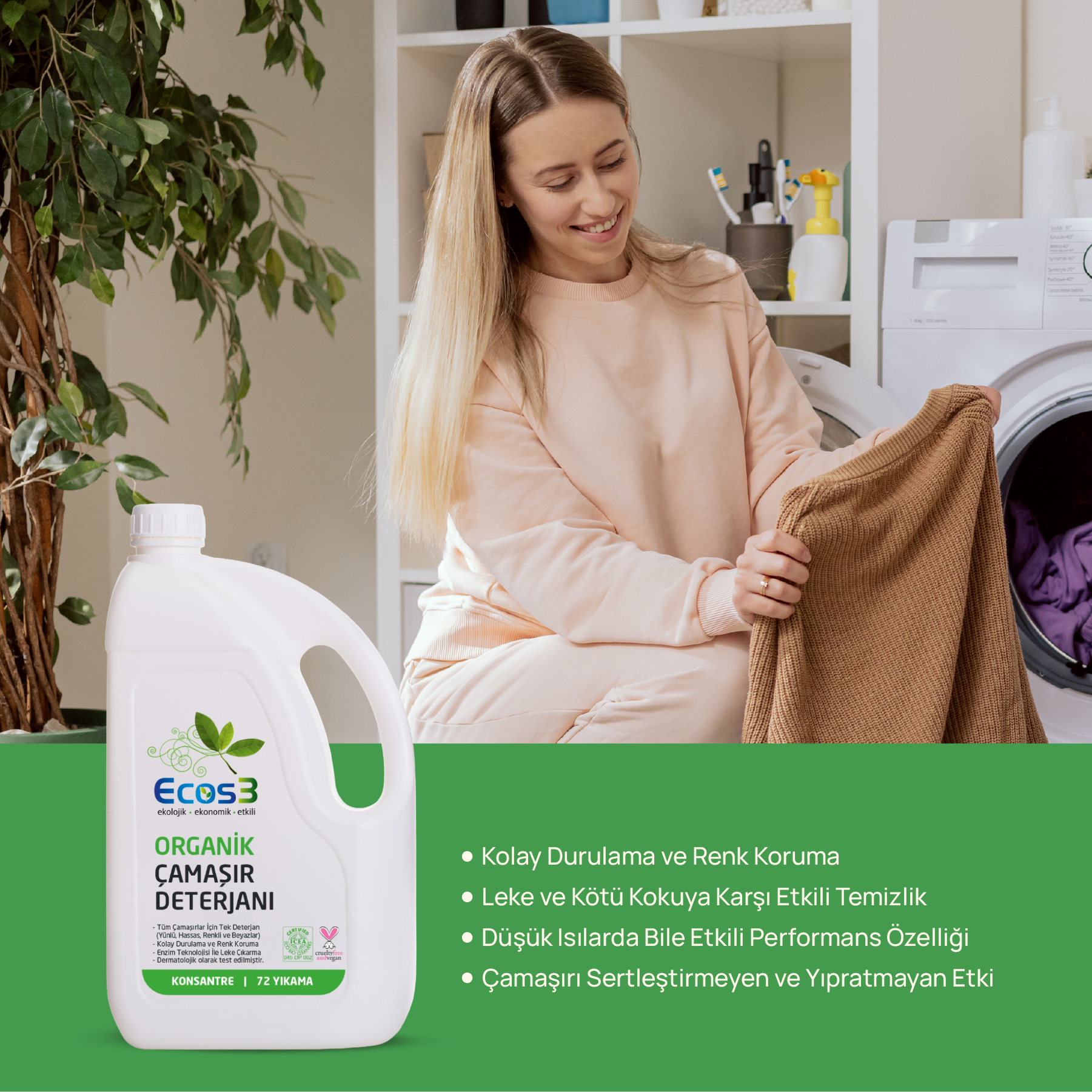 Ecos3 Organik Çamaşır Deterjanı