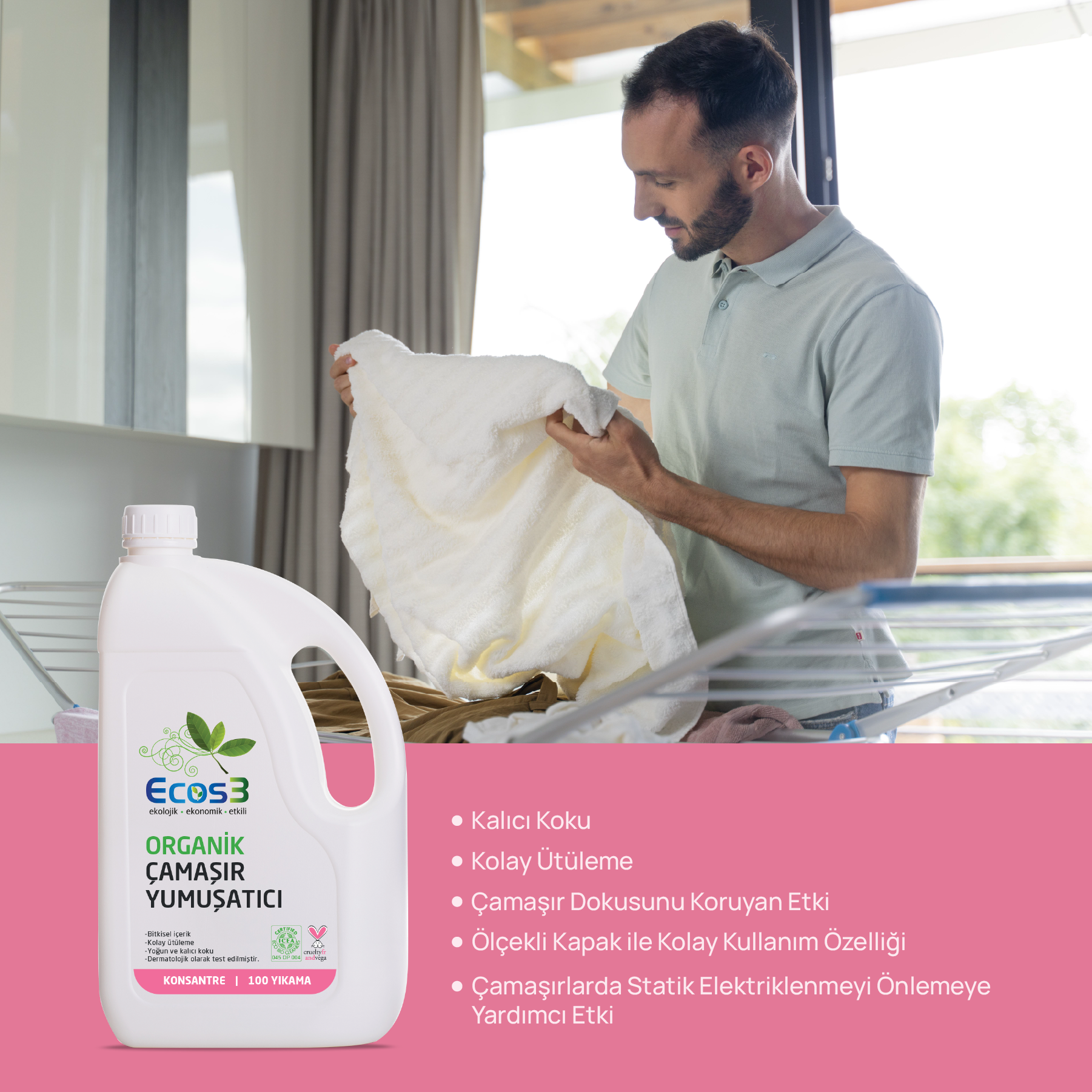 Ecos3 Organik Çamaşır Yumuşatıcı