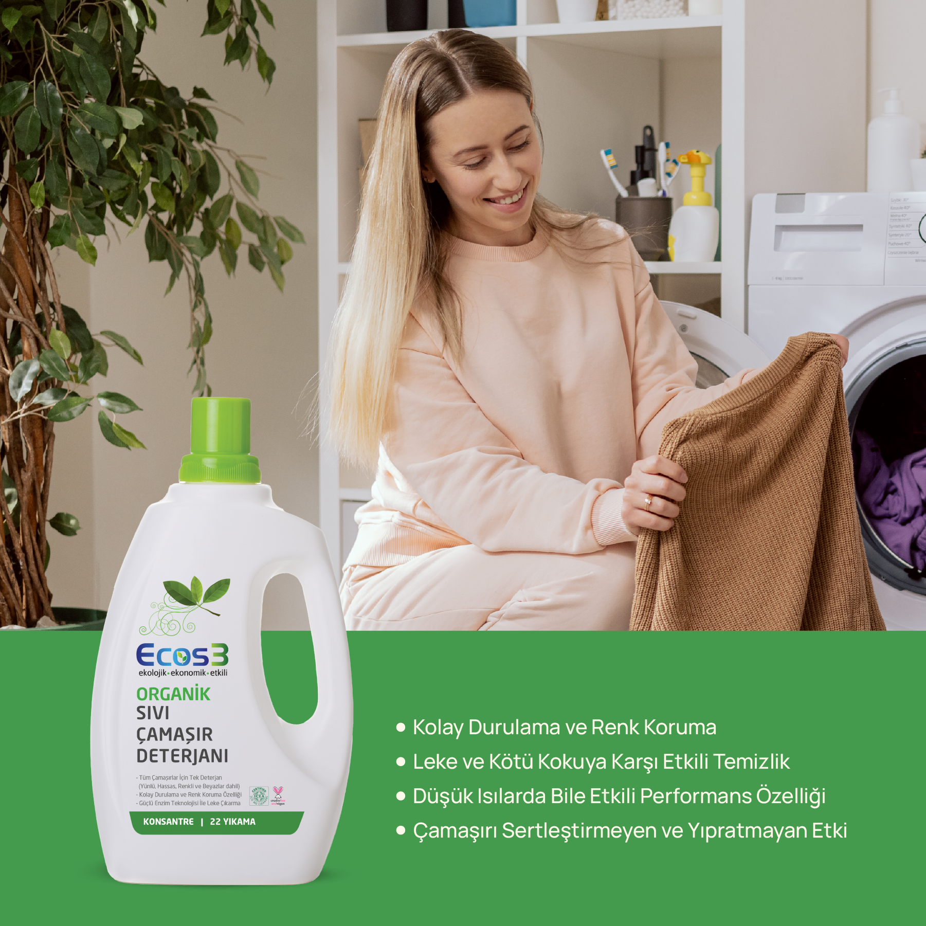 Ecos3 Organik Çamaşır Deterjanı