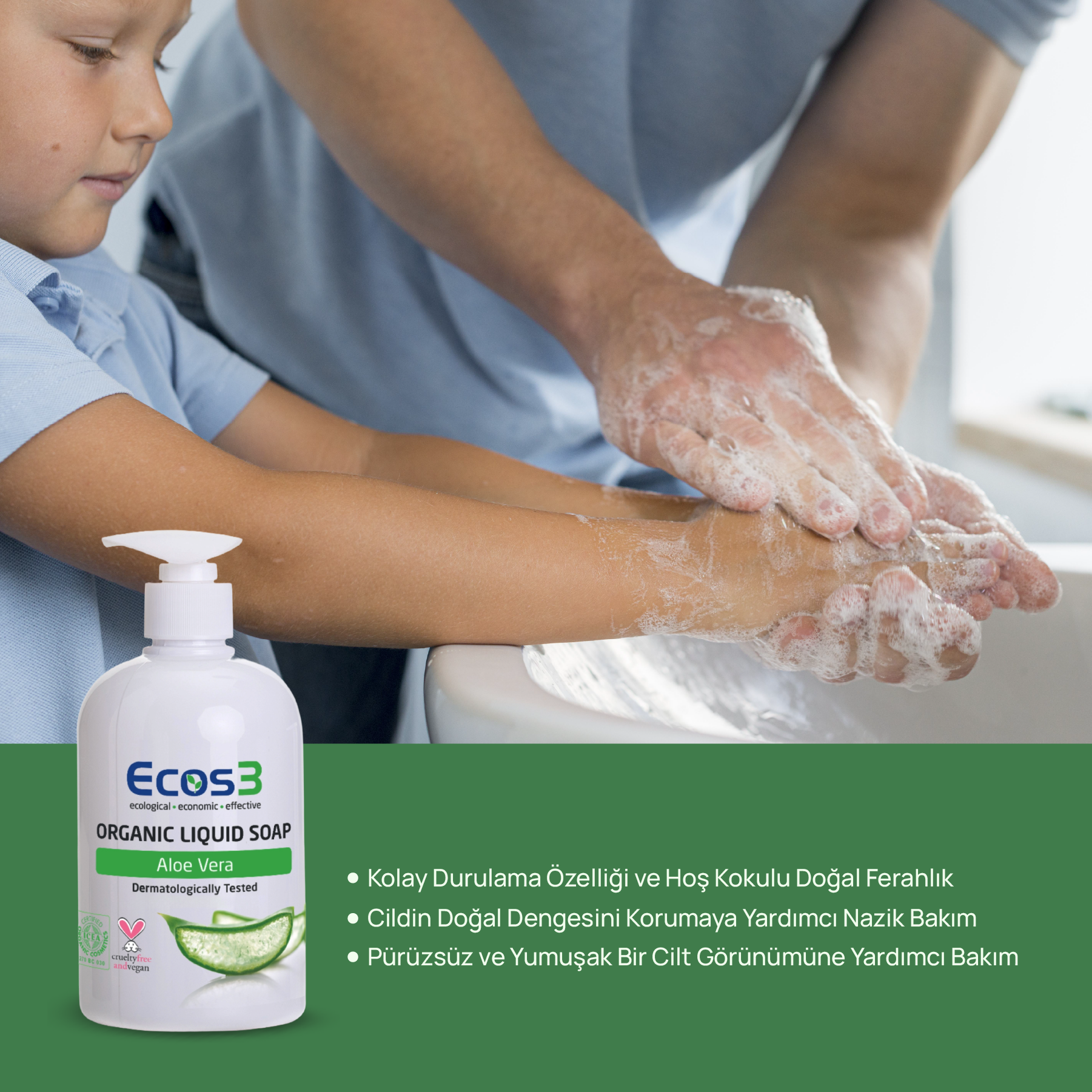 Ecos3 Organik Sıvı Sabun Aloevera