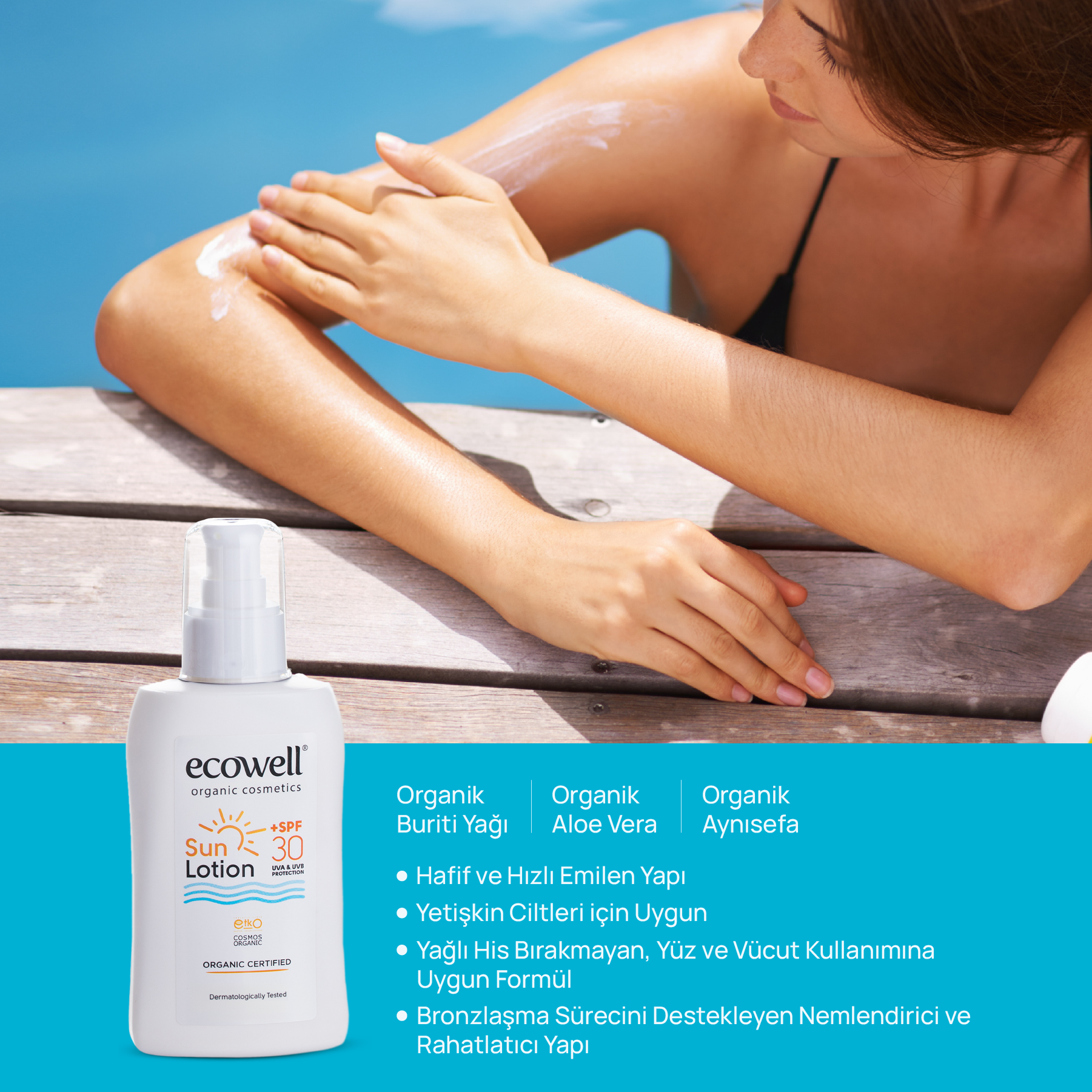 Ecowell Organik Güneş Losyonu SPF30