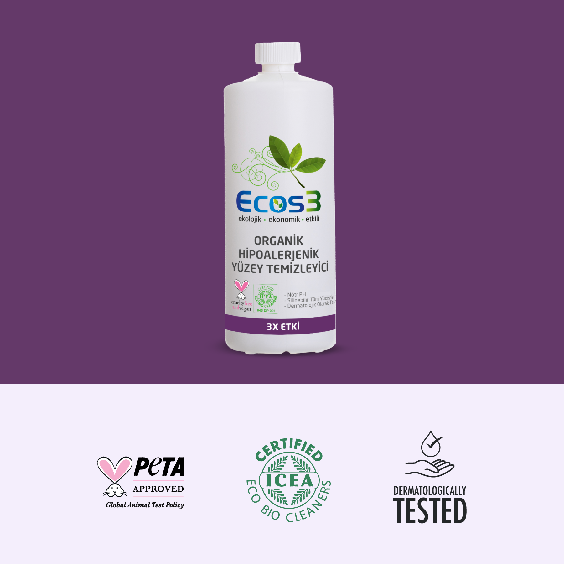 Ecos3 Organik & Hipoalerjenik Yüzey Temizleyici