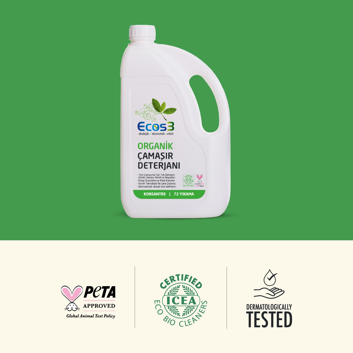 Ecos3 Organik Çamaşır Deterjanı
