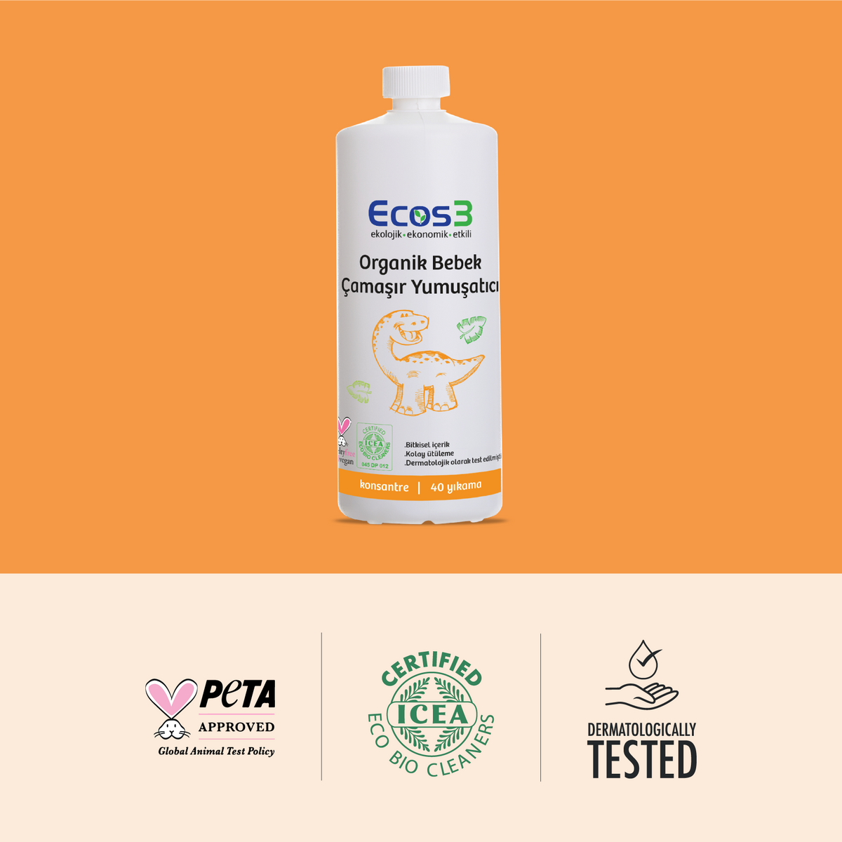 Ecos3 Organik Bebek Çamaşır Yumuşatıcı