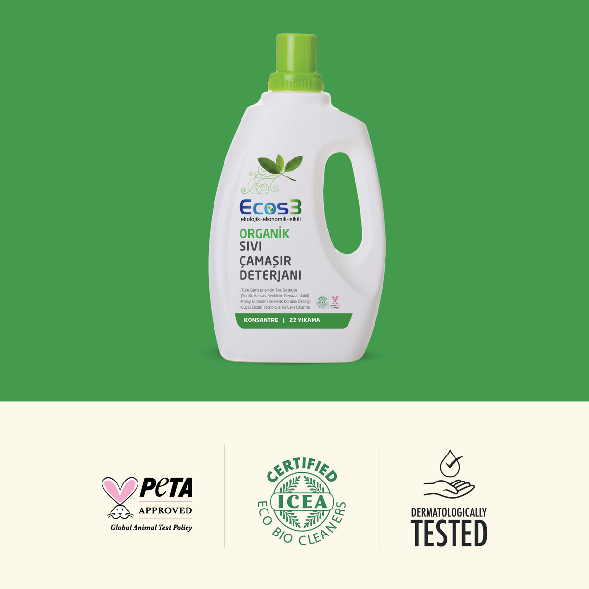 Ecos3 Organik Çamaşır Deterjanı
