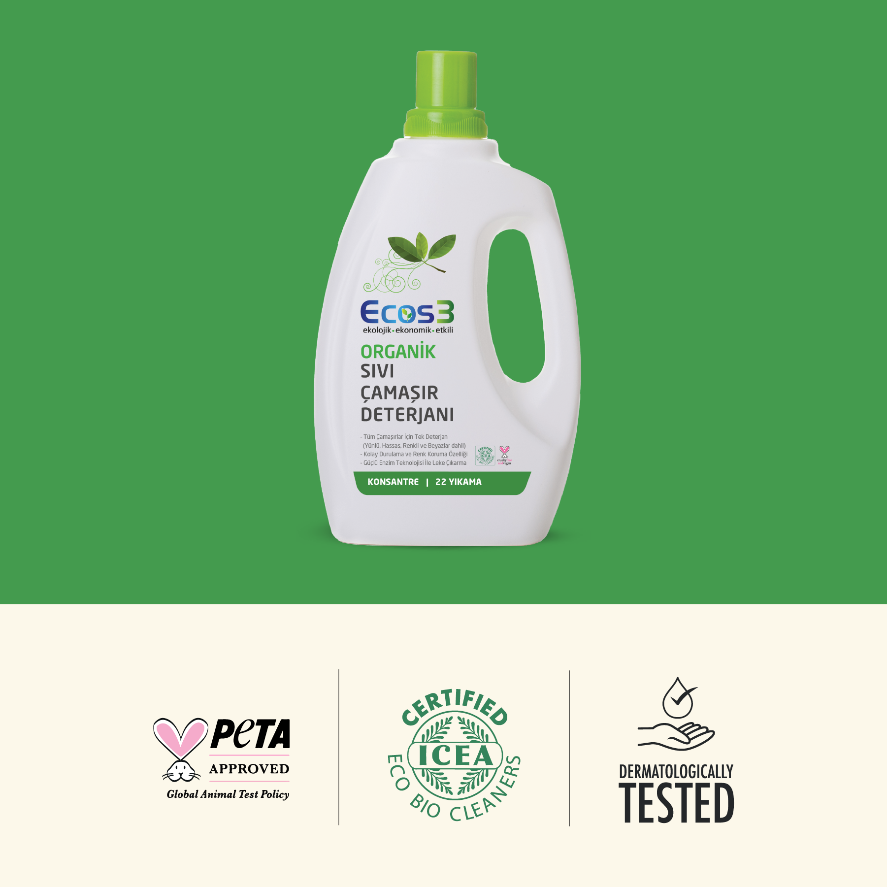 Ecos3 Organik Çamaşır Deterjanı