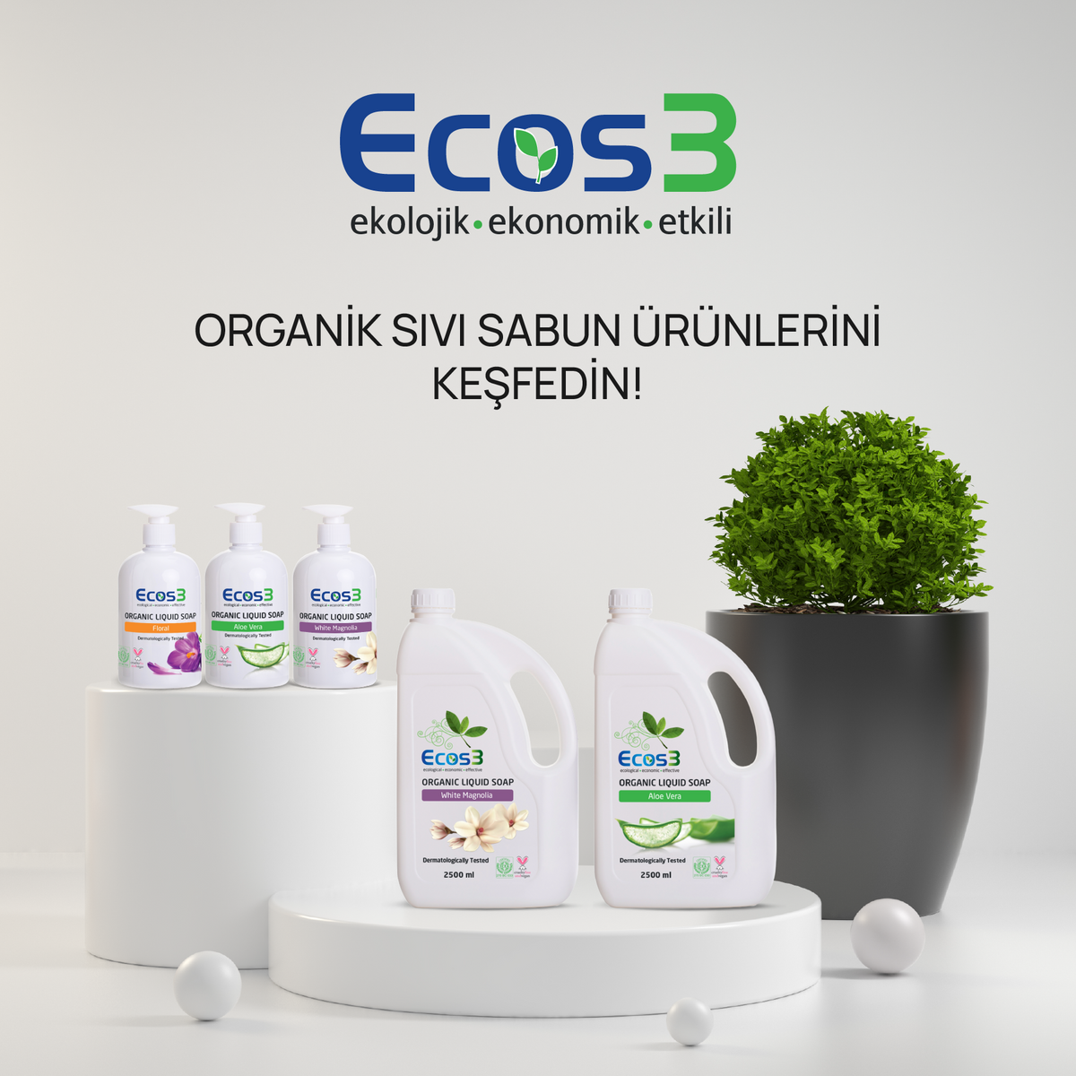 Ecos3 Organik Sıvı Sabun Beyaz Manolya