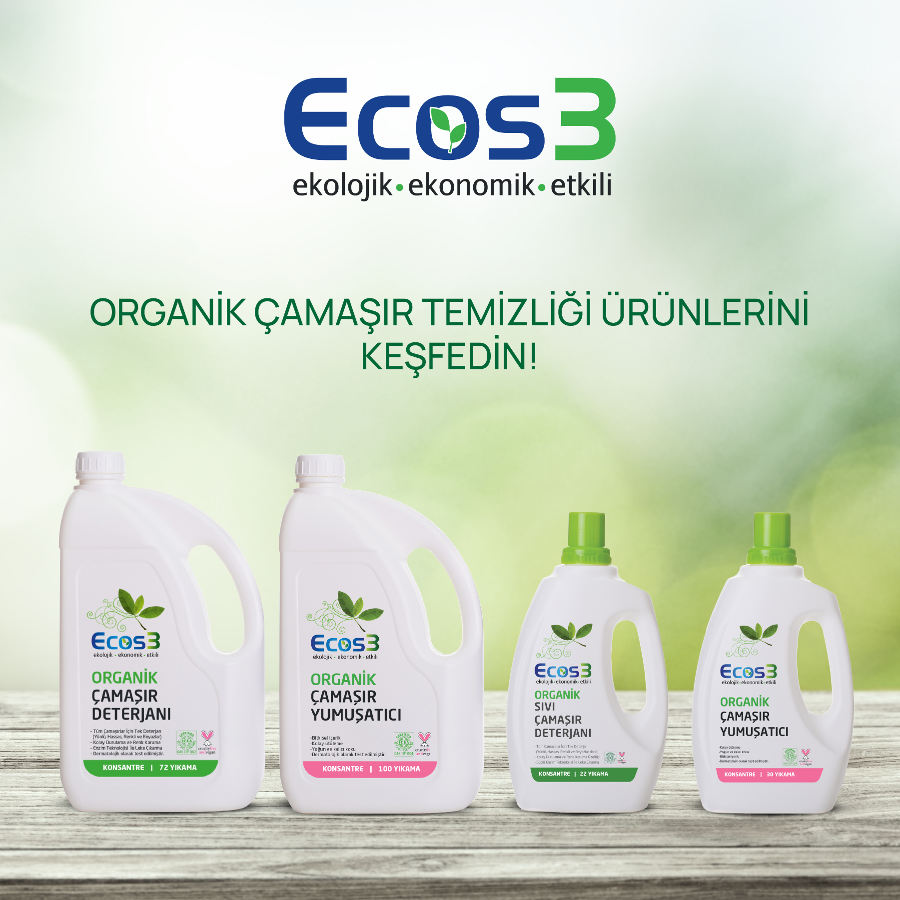 Ecos3 Organik Çamaşır Deterjanı