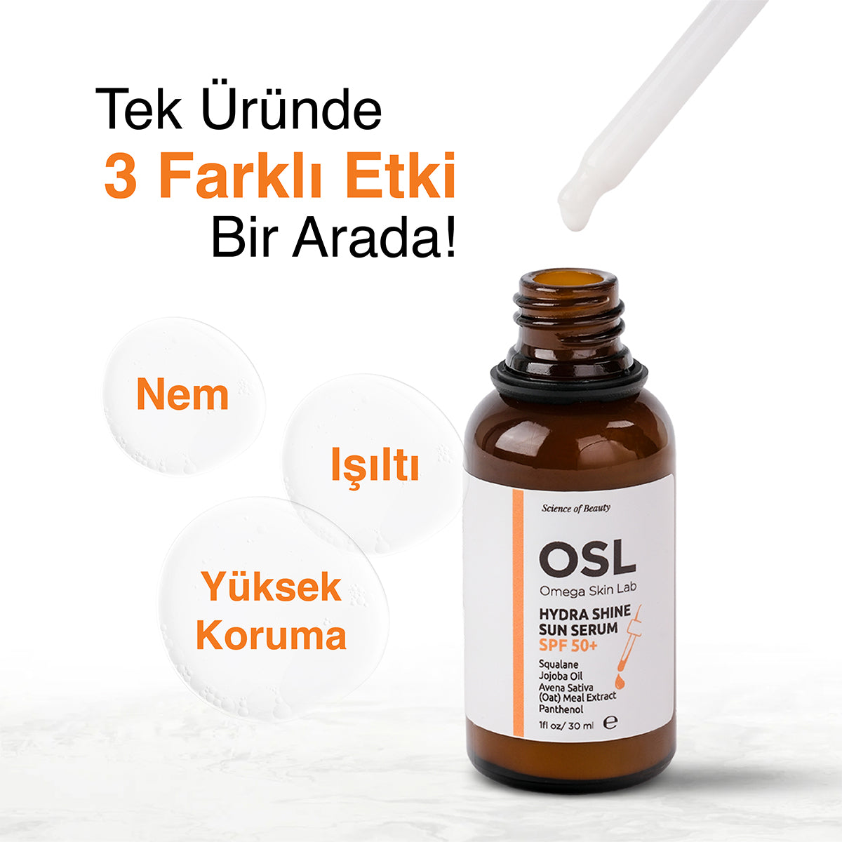 Omega Skin Lab Hydra Shine Sun Serum SPF 50+