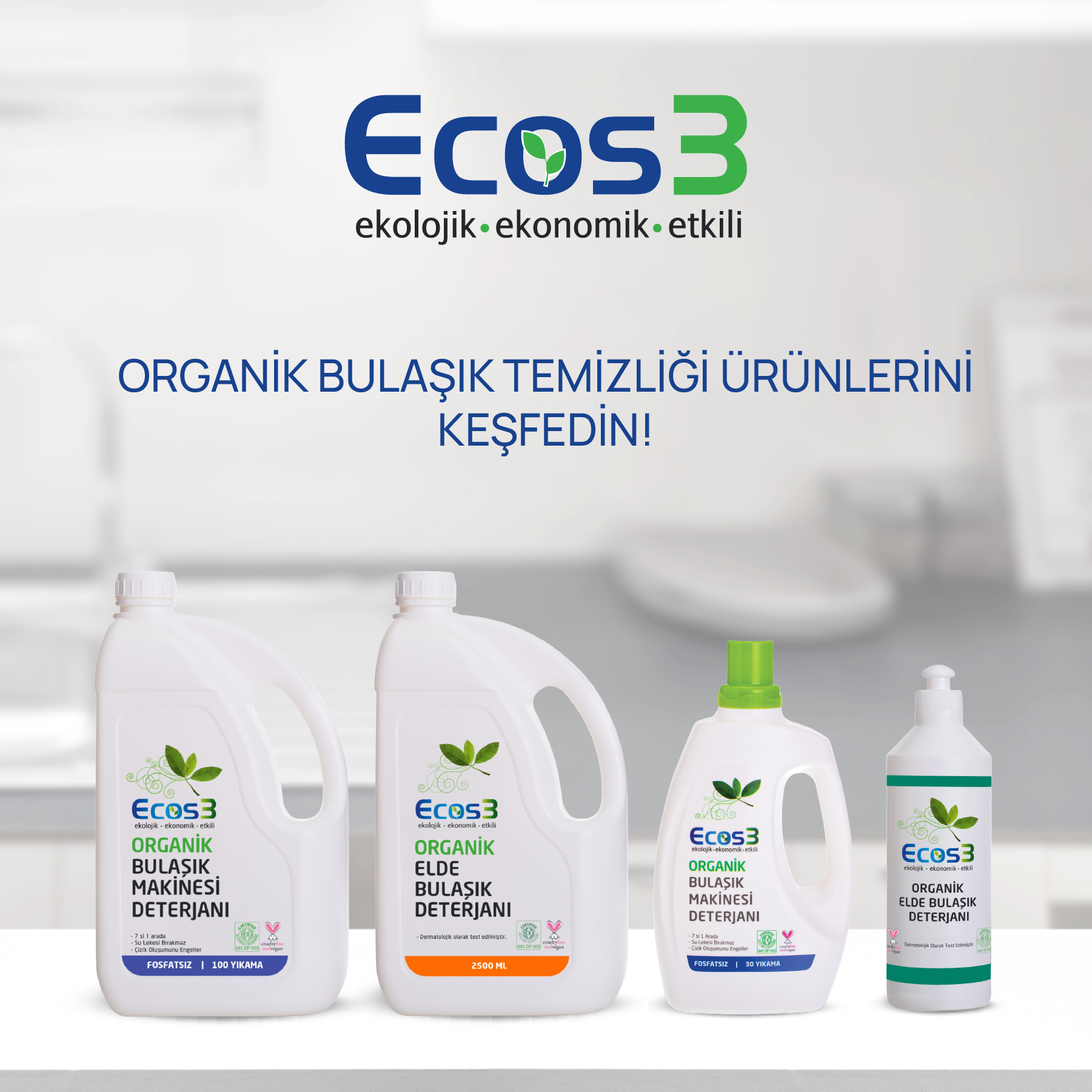 Ecos3 Organik Elde Bulaşık Deterjanı
