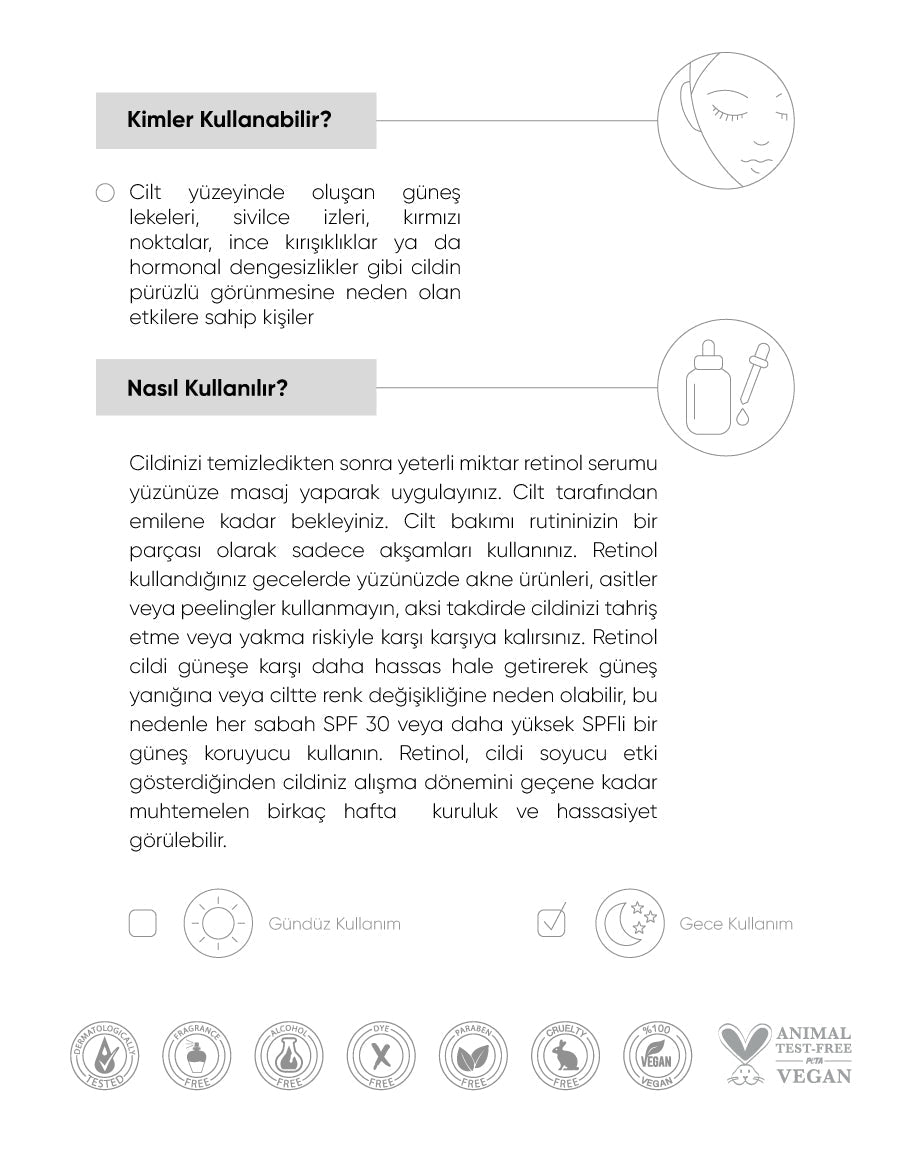 The NewLab Yaşlanma Karşıtı Yüz Serumu Retinol 0.2% + Squalene 20%