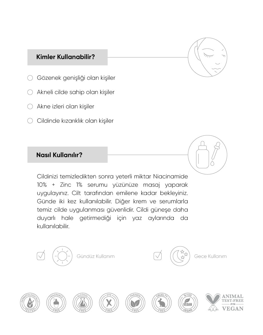 The NewLab Niacinamide 10% + Zinc 1% - Akne Karşıtı Por Sıkılaştırıcı Yüz Serumu