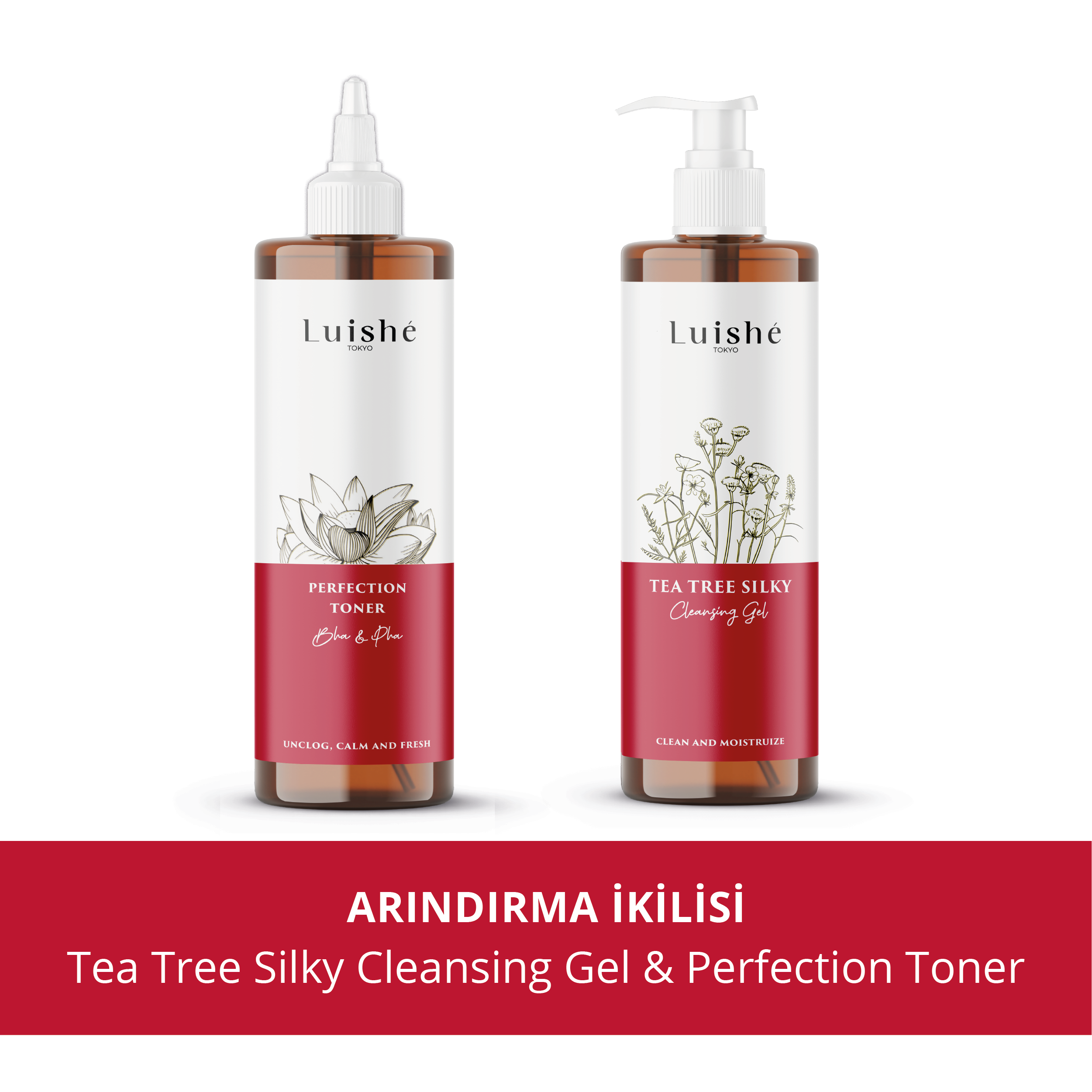Luishe Tokyo Arındırma İkilisi: Perfection Toner + Tea Tree Silky Cleansing Gel
