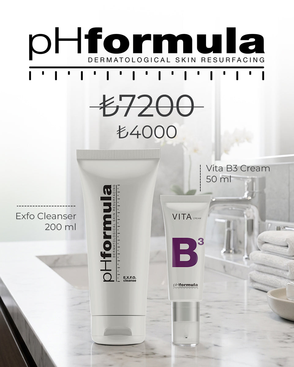 pHformula EXFO Cleanse & Vita B3 Cream Bakım Seti