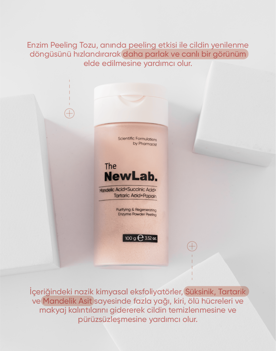 The NewLab Arındırıcı ve Yenileyici Enzim Toz Peeling (Mandelic Acid+Succinic Acid+Tartaric Acid+Papain)