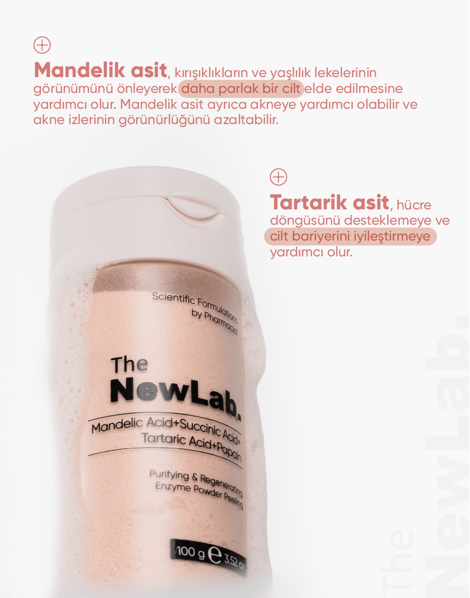 The NewLab Arındırıcı ve Yenileyici Enzim Toz Peeling (Mandelic Acid+Succinic Acid+Tartaric Acid+Papain)