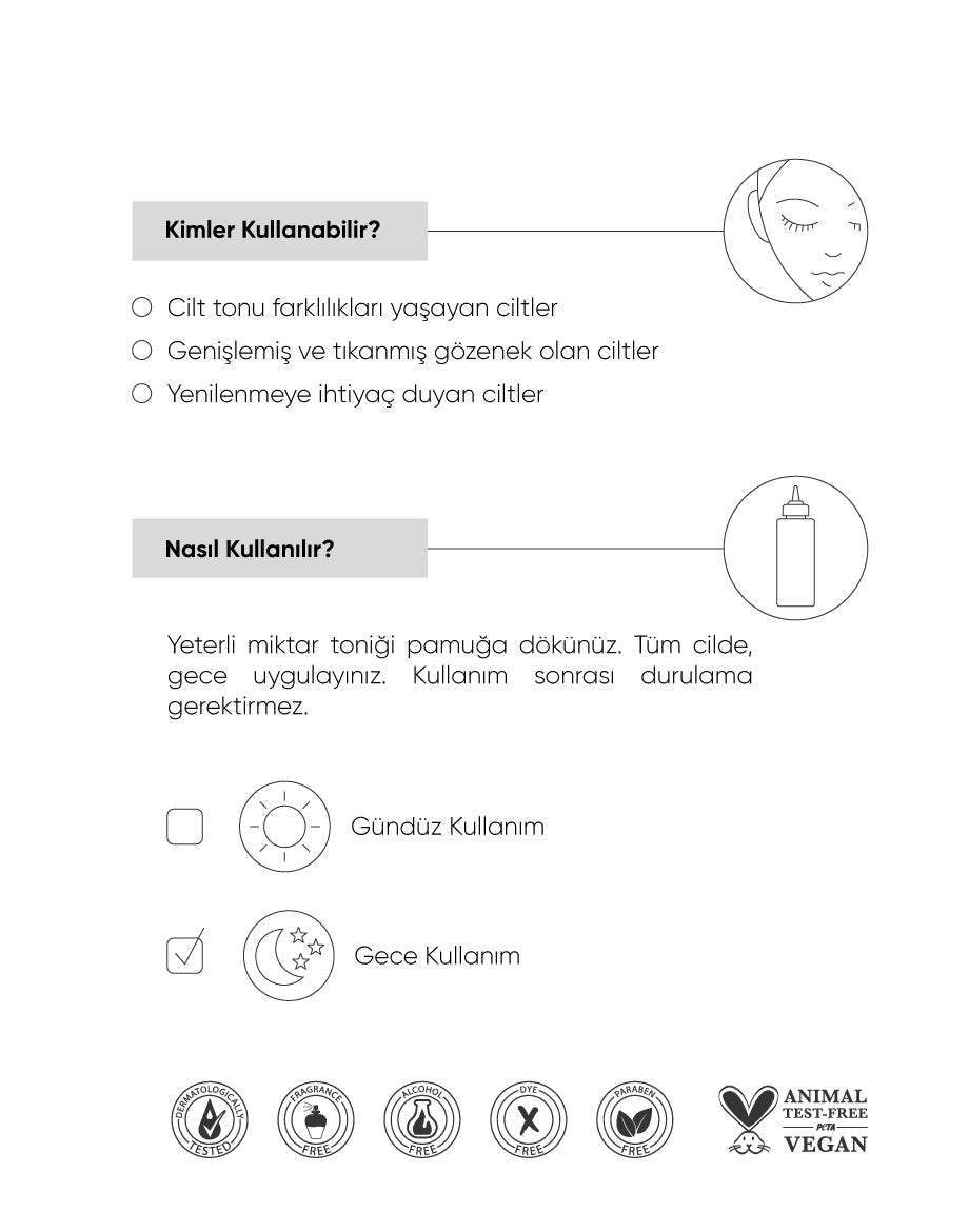 The NewLab Canlandırıcı & Cilt Tonu Eşitleyici Toner Rose Hydrosol Glycolic Acid 5% & AHA+BHA