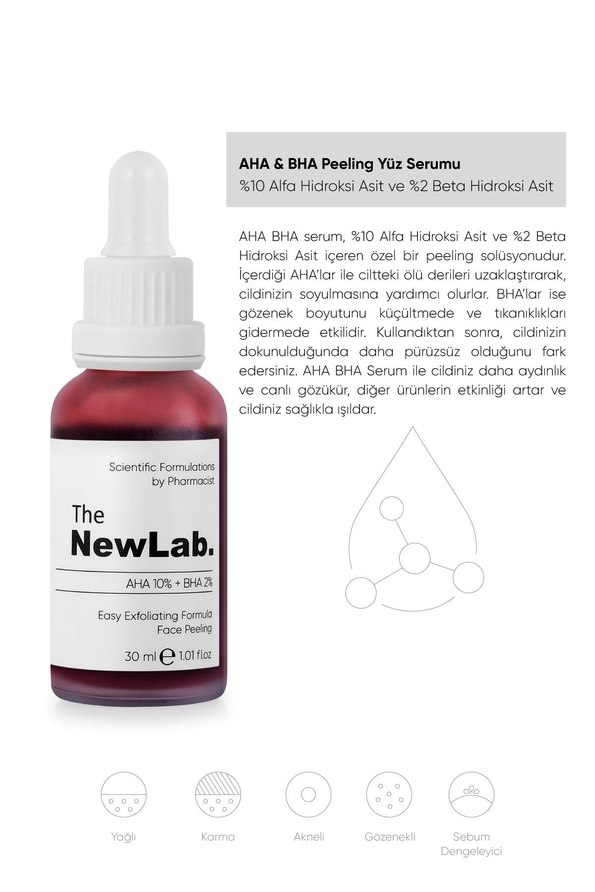 The NewLab AHA BHA Peeling Yüz Serumu